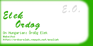 elek ordog business card